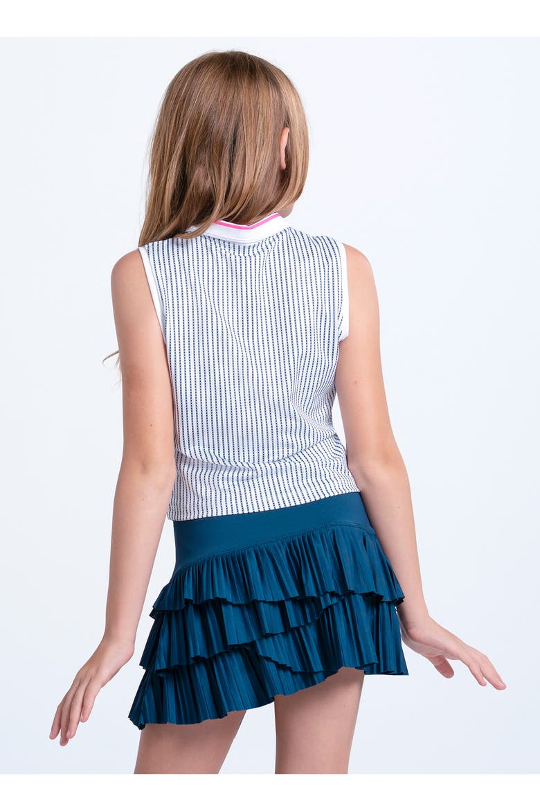 Girls Glow Point Polo Tank, Alternate, color, White