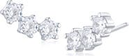 CZ by Kenneth Jay Lane Round Cubic Zirconia Crawler Stud Earrings