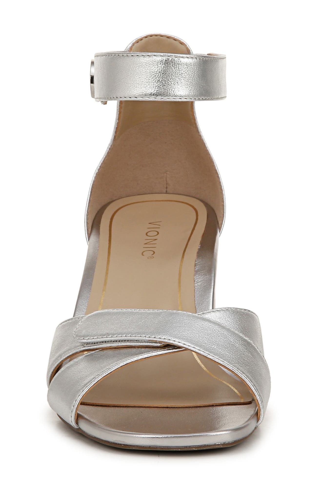 Salinas Block Heel Sandal, Alternate, color, SILVER