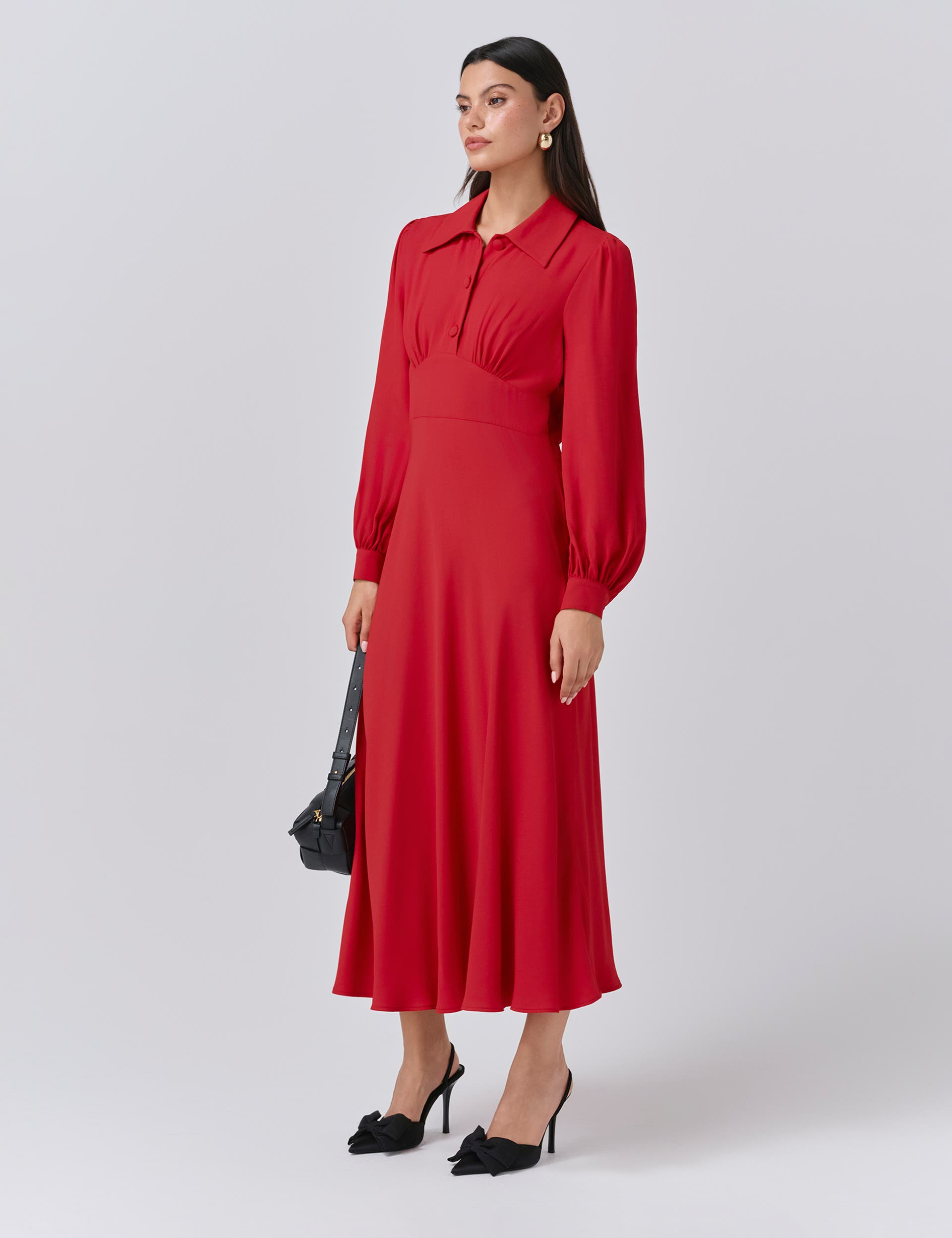 Wendy Crepe Collared Neck Midi Dress - image 2