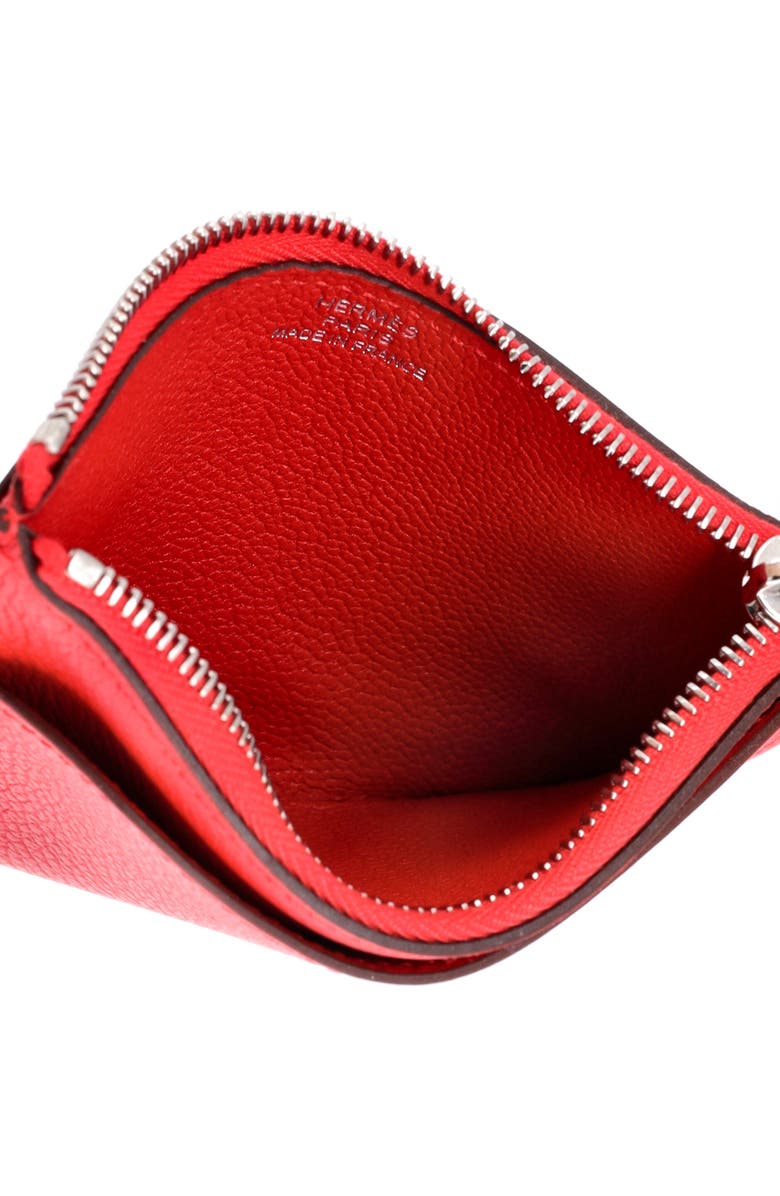 Pre-Owned Hermes Strap Card Holder Evercolor, Alternate, color, Rouge De Coeur