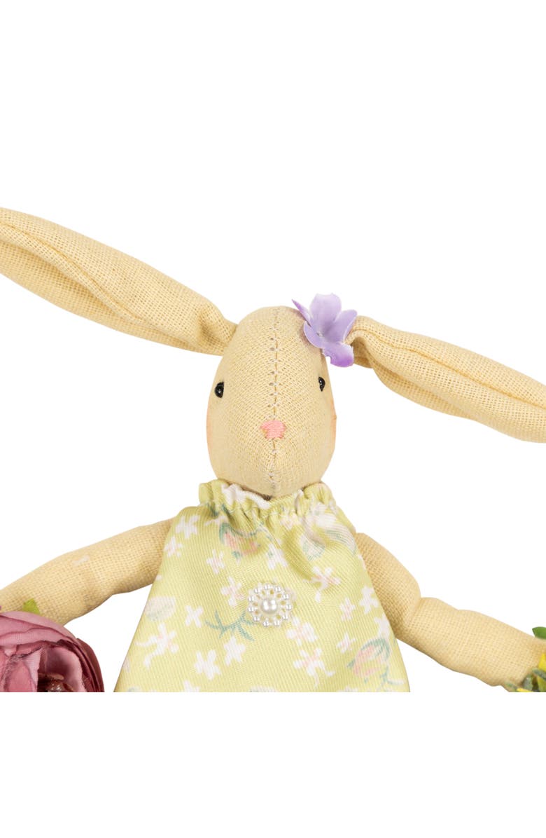 Northlight Girl Bunny Artificial Floral Mini Easter Wreath - 10" - Green, Alternate, color, Yellow