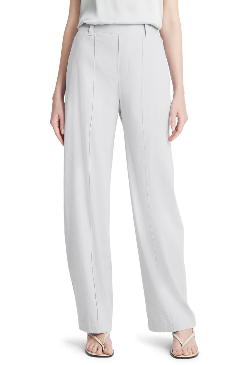 Linen Blend Trousers, Main, color, LUNAR DUST