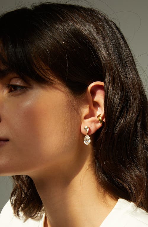 Aurate New York Lab Grown Sapphire Pear Drop Earrings In Gold