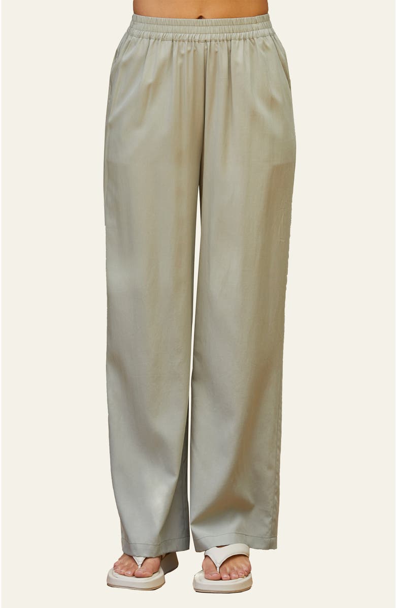 CRESCENT Tencel Blend Pull-On Pants, Main, color, Eucalyptus