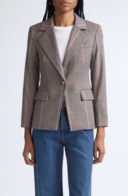 Veronica Beard Healy Houndstooth Plaid Dickey Jacket