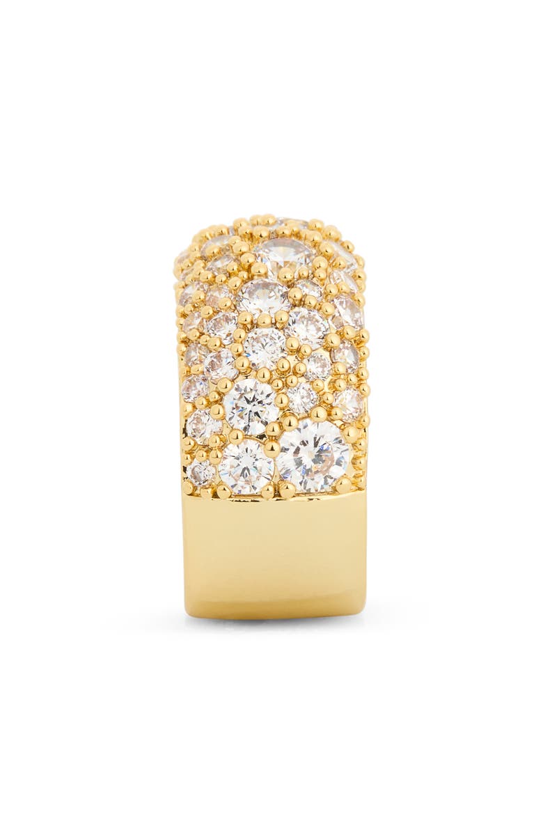 Covet Crystal Pavè Cigar Band Ring, Alternate, color, Clear / Gold
