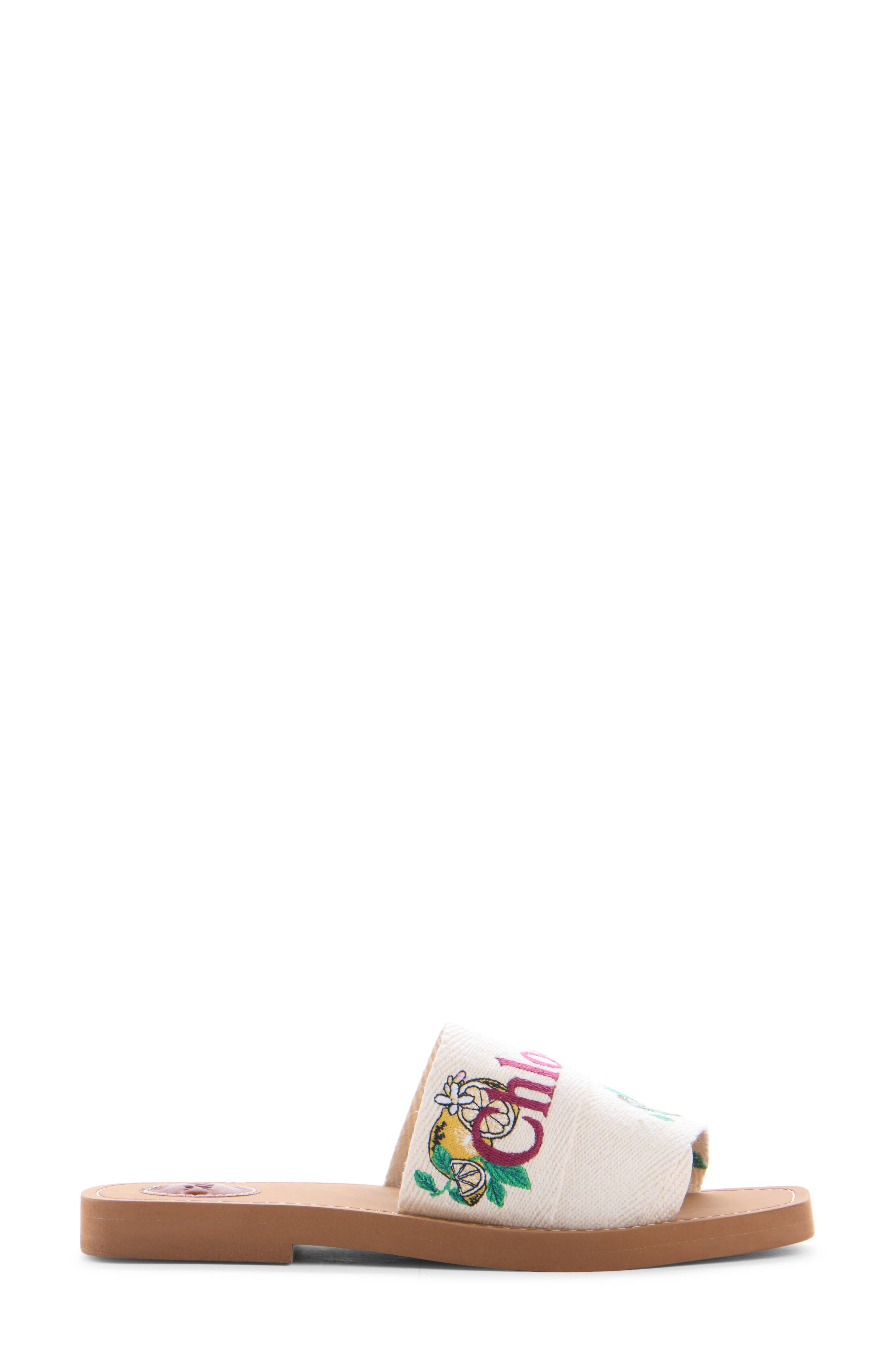 Chloé Woody Slide Sandal, Alternate, color, Citrus Yellow/ Ivory