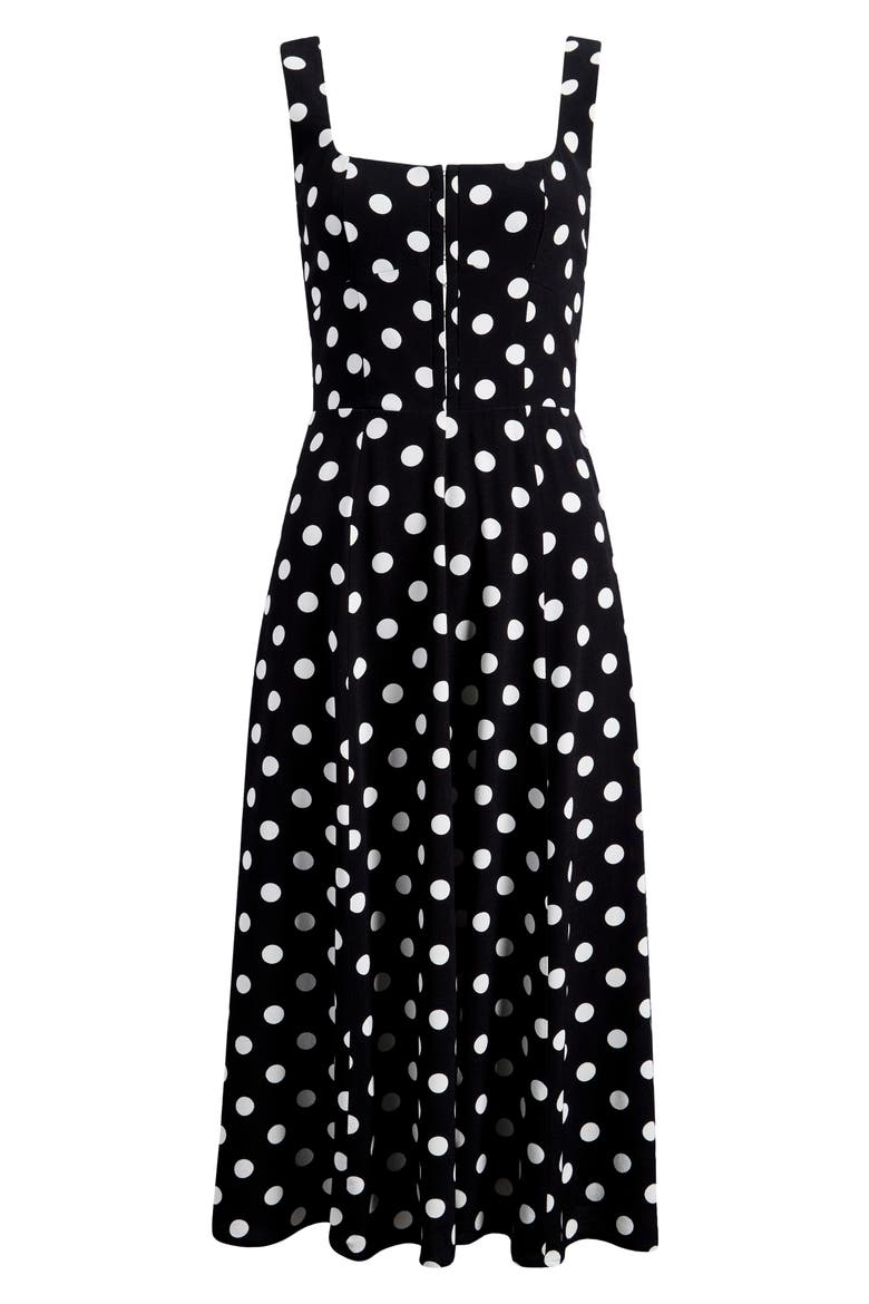 WAYF Leonie Polka Dot Corset Midi Dress (Women)