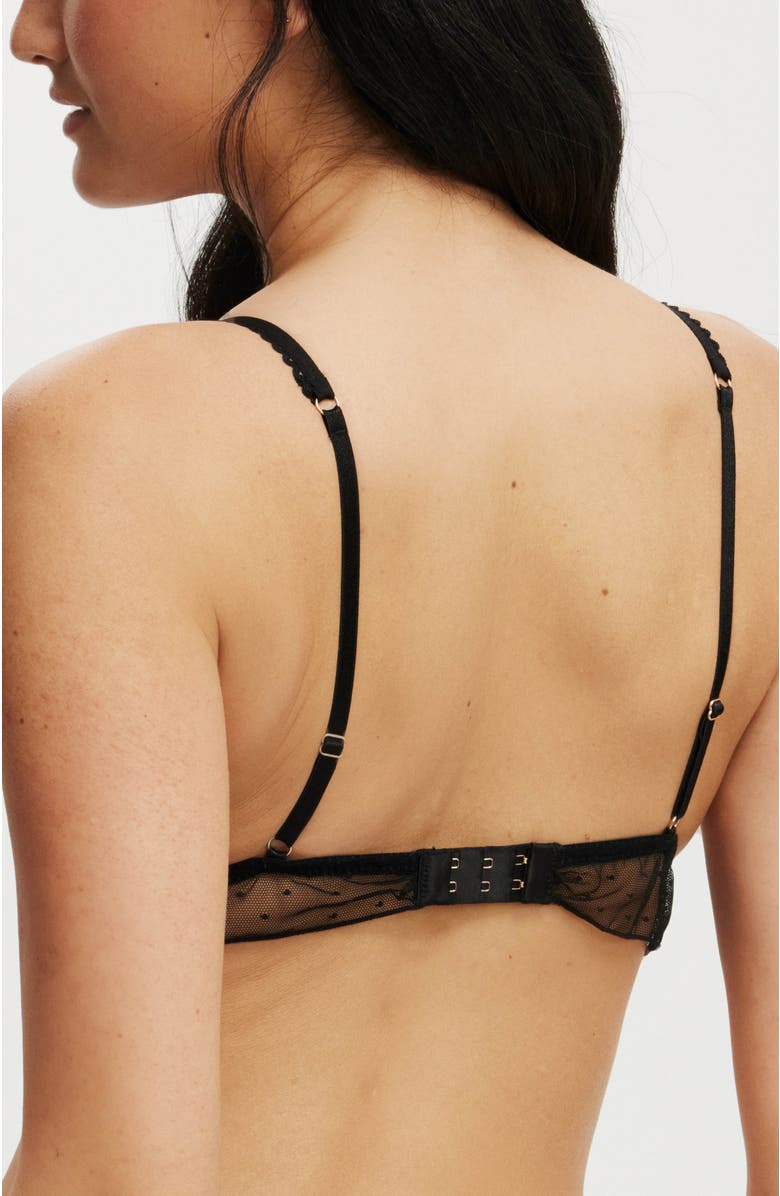 COTTON ON BODY Women's Holly Lace Triangle Padded Bralette, Alternate, color, Black