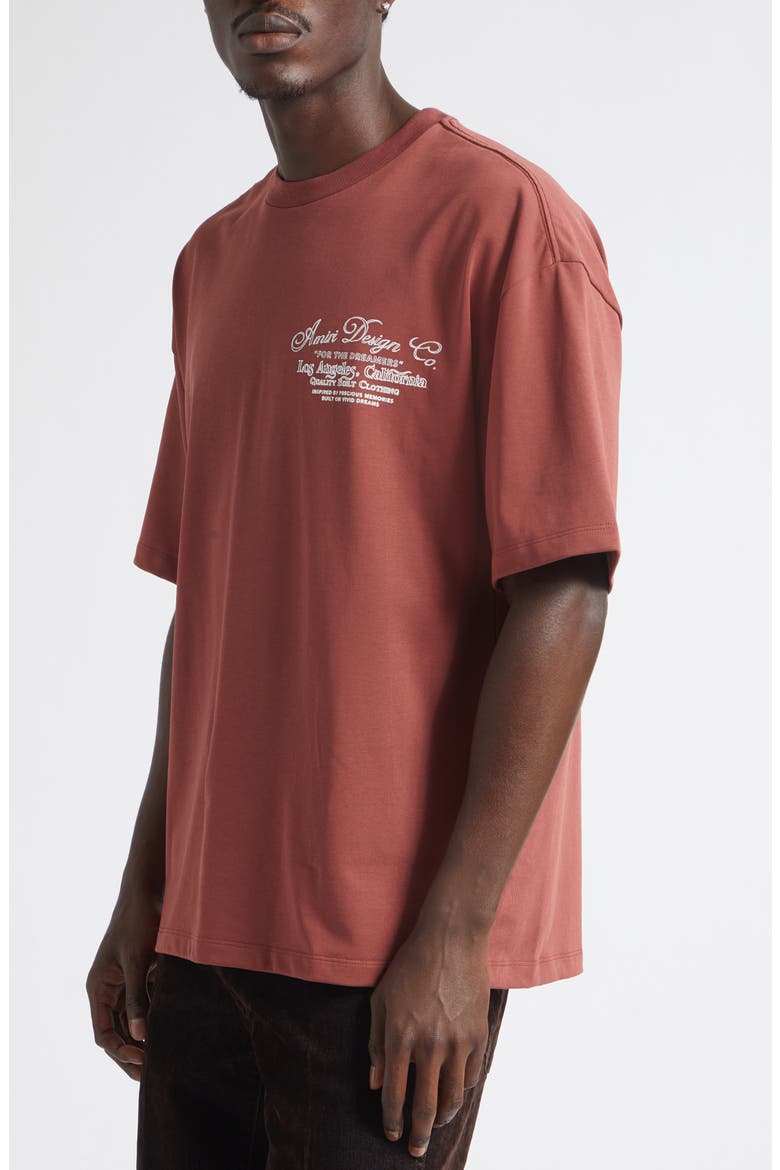 Oversize Dreamers Embroidered T-Shirt, Alternate, color, BRICK