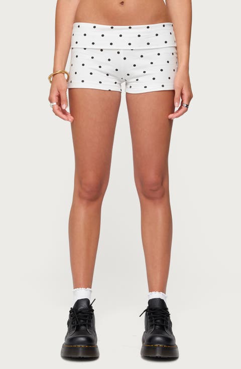 Chelsie Polka Dot Foldover Shorts