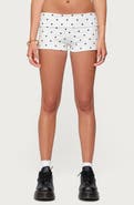 EDIKTED Chelsie Polka Dot Foldover Shorts