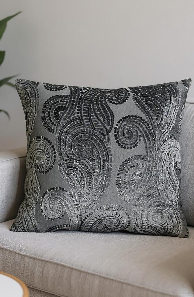 STUDIOCHIC Penelope Jacquard Accent Pillow, Alternate, color, Charcoal