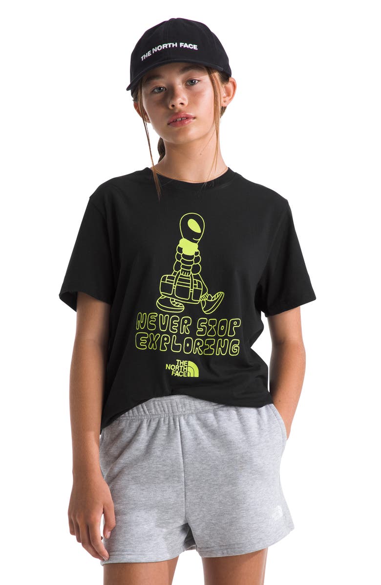 The North Face Kids' Celestial Drift Cotton Graphic T-Shirt, Alternate, color, Tnf Black