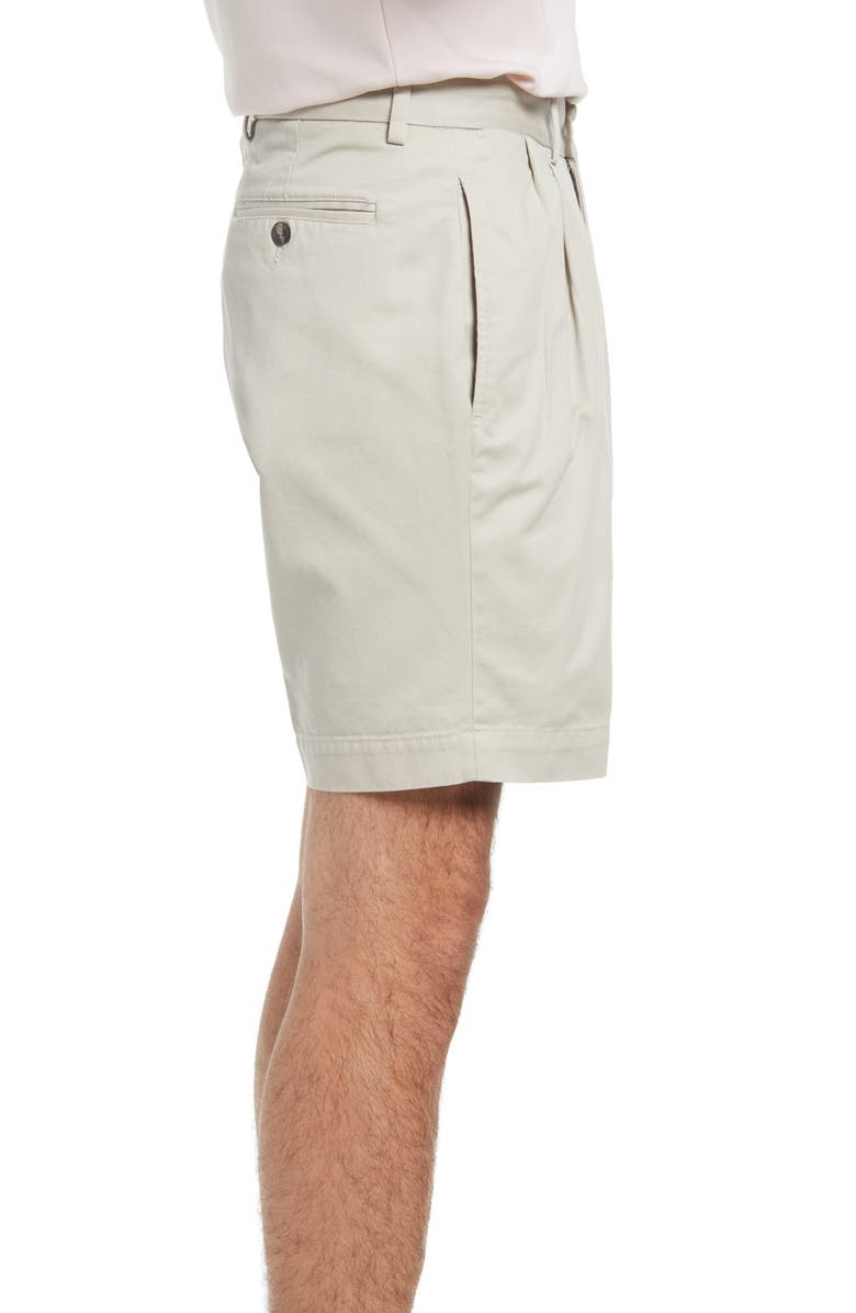 Berle Charleston Khakis Pleated Chino Shorts, Alternate, color, Stone