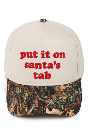 David & Young Santa's Tab Cotton Baseball Cap In Red