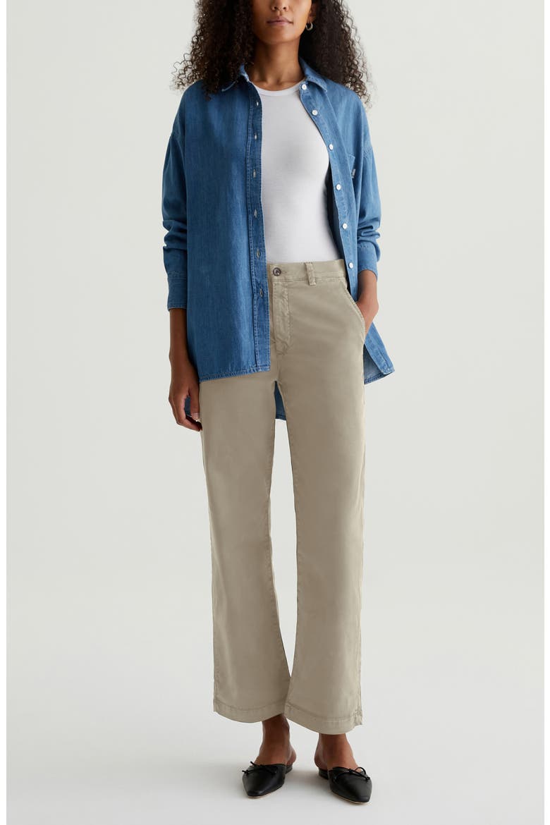 Caden Wide Leg Twill Pants, Alternate, color, SULFUR DRY DUST