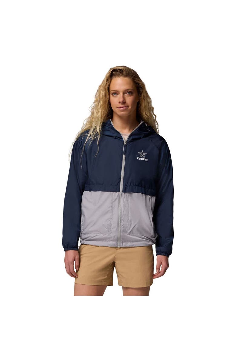 Women's Columbia Navy/Gray Dallas Cowboys Spire Hoodie Windbreaker, Main, color, Navy