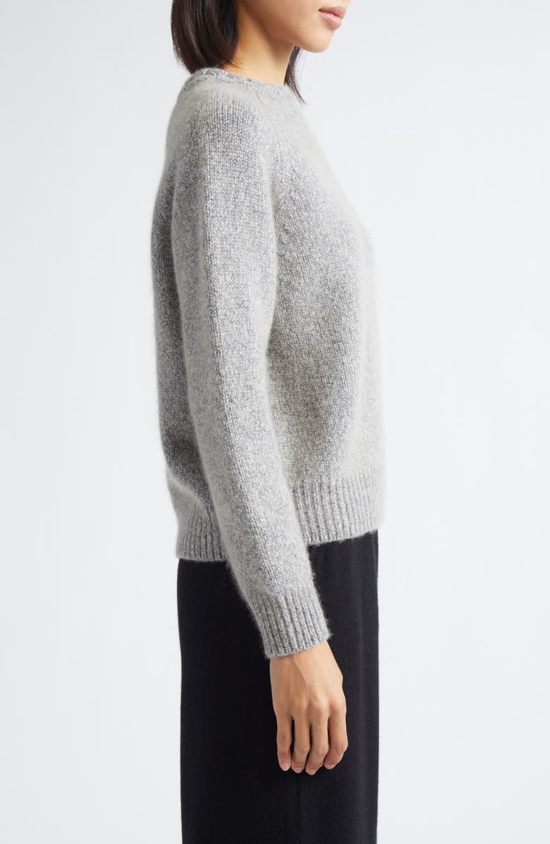 Johnstons of Elgin Bay Cashmere & Cotton Crewneck Sweater, Alternate, color, Sea Surf