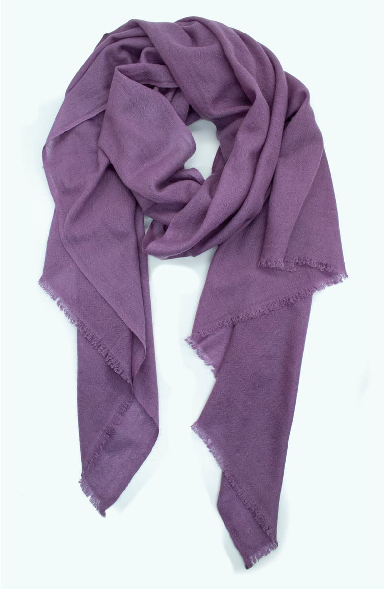 Portolano Cashmere pashmina wrap with fringes, Alternate, color, Purple Gumdrop