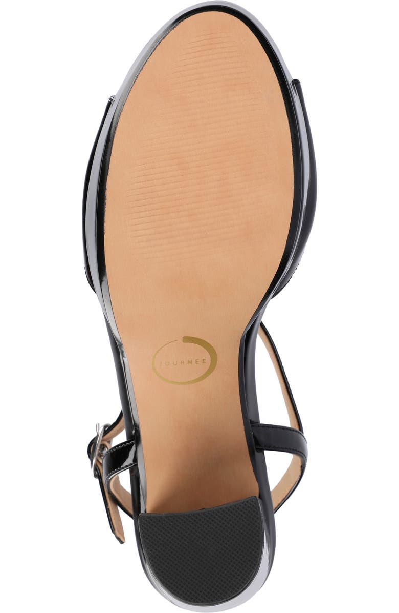 Journee Collection Lavine Slingback Flat Sandal, Alternate, color, Patent/ Black