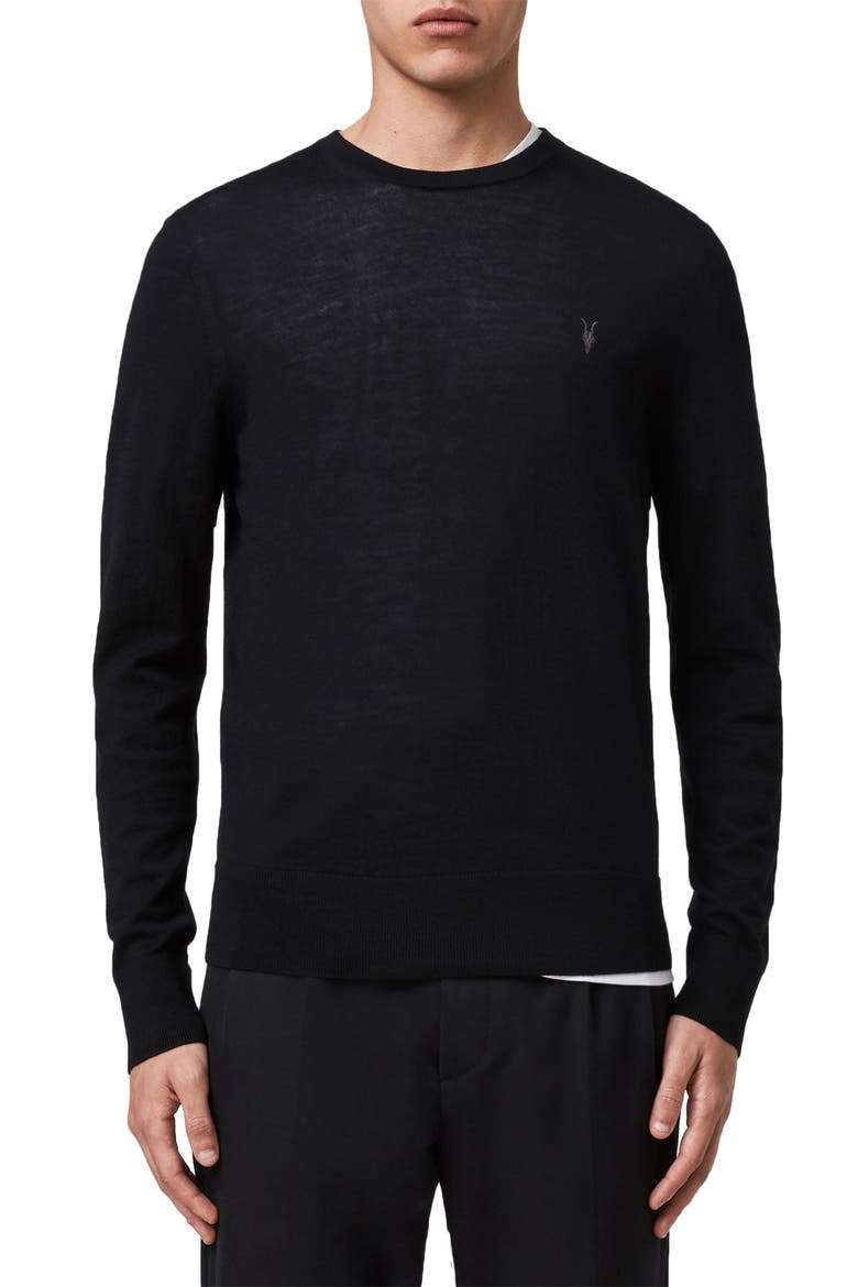 Mode Slim Fit Wool Sweater, Main, color, BLACK
