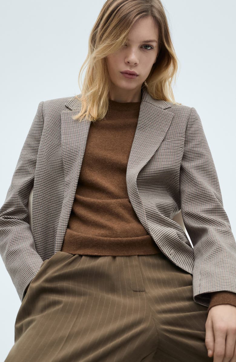 MANGO Houndstooth Check Blazer, Alternate, color,