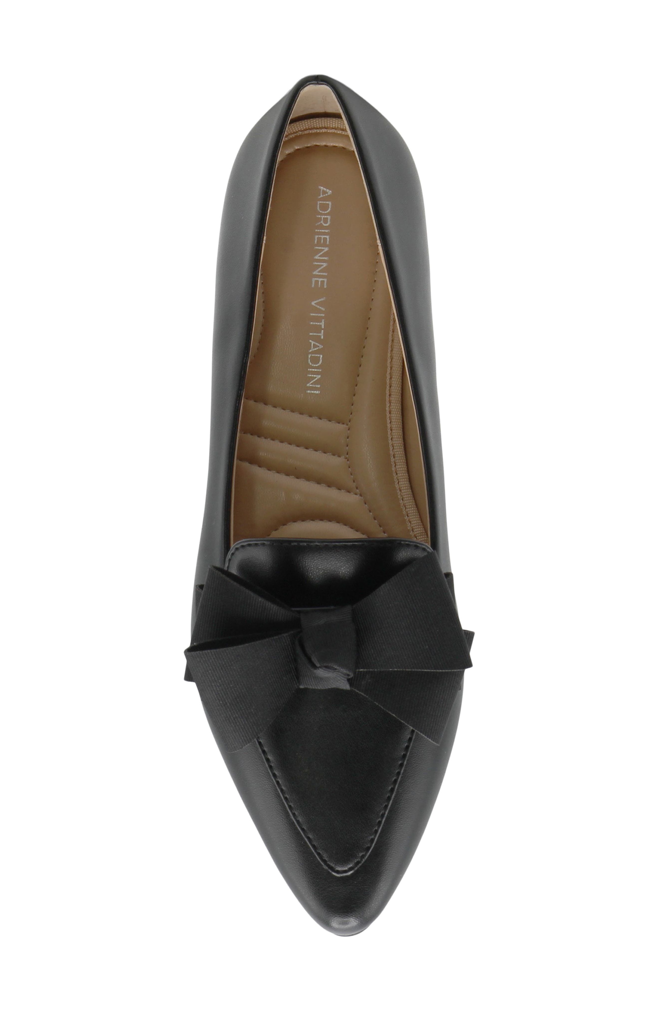 Adrienne Vittadini Pasteur Bow Pump, Alternate, color, Black Smooth