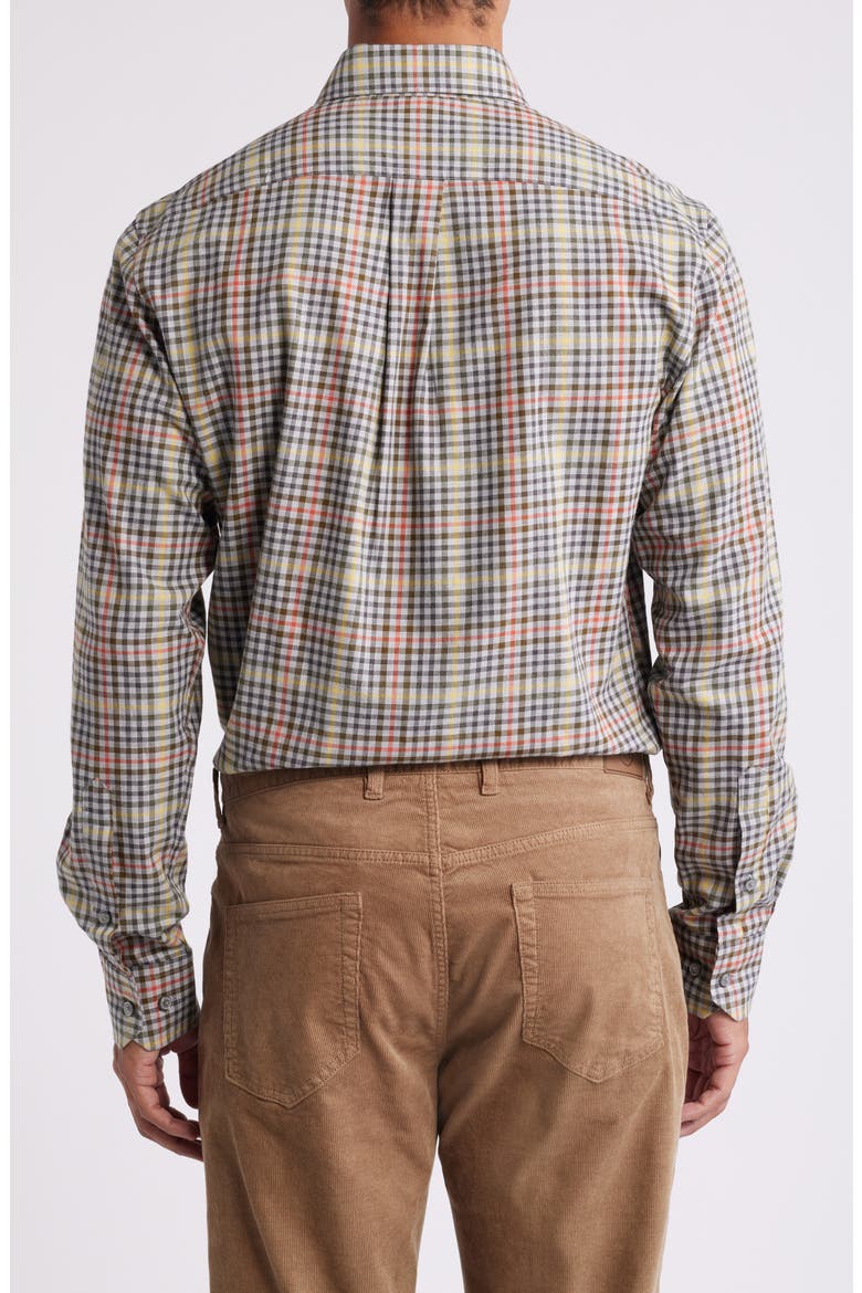 Lightweight Mixed Check Cotton Twill Button-Down Shirt, Alternate, color, GREY HEATHER