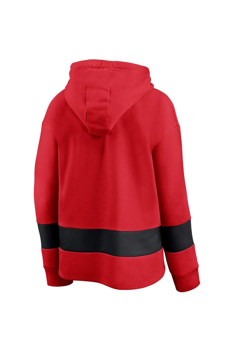 Women's Fanatics Branded Red/Black New Jersey Devils Colors of Pride Colorblock Pullover Hoodie, Alternate, color, Red