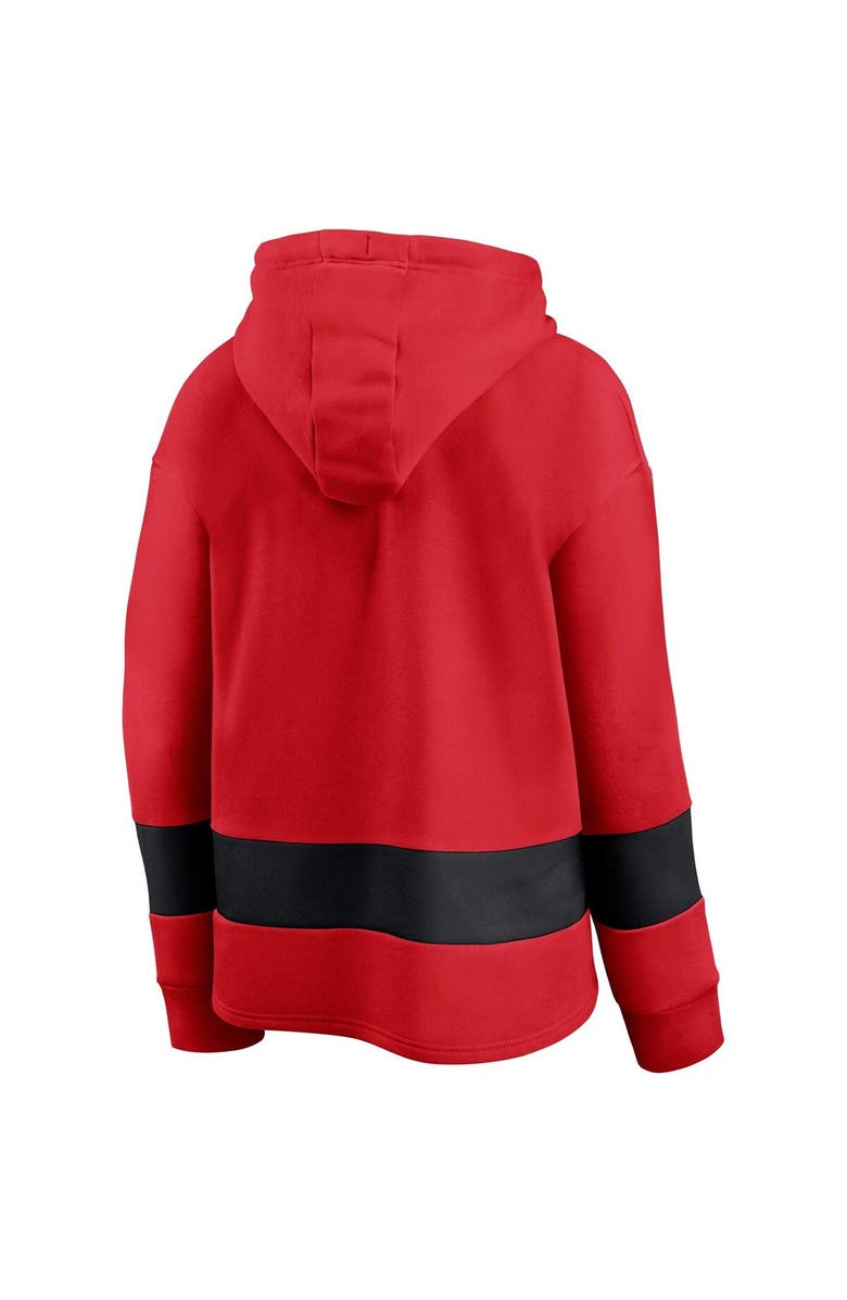 FANATICS Women's Fanatics Branded Red/Black New Jersey Devils Colors of Pride Colorblock Pullover Hoodie, Alternate, color,