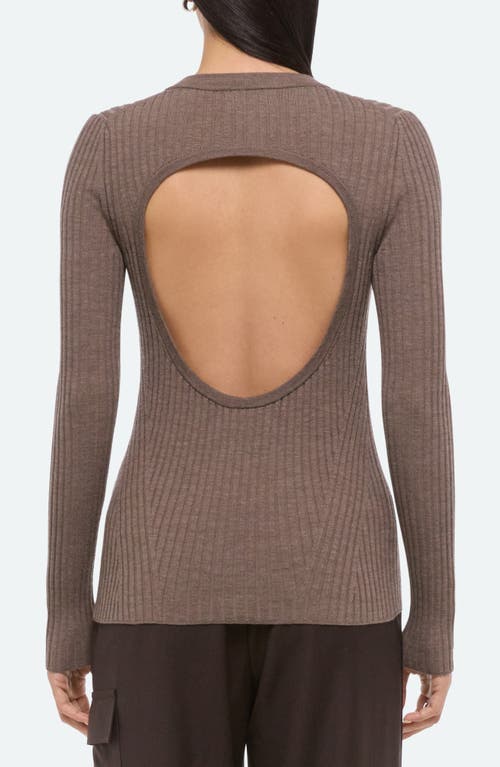 Helmut Lang Open Back Ribbed Top Light Brown Melange In Brown