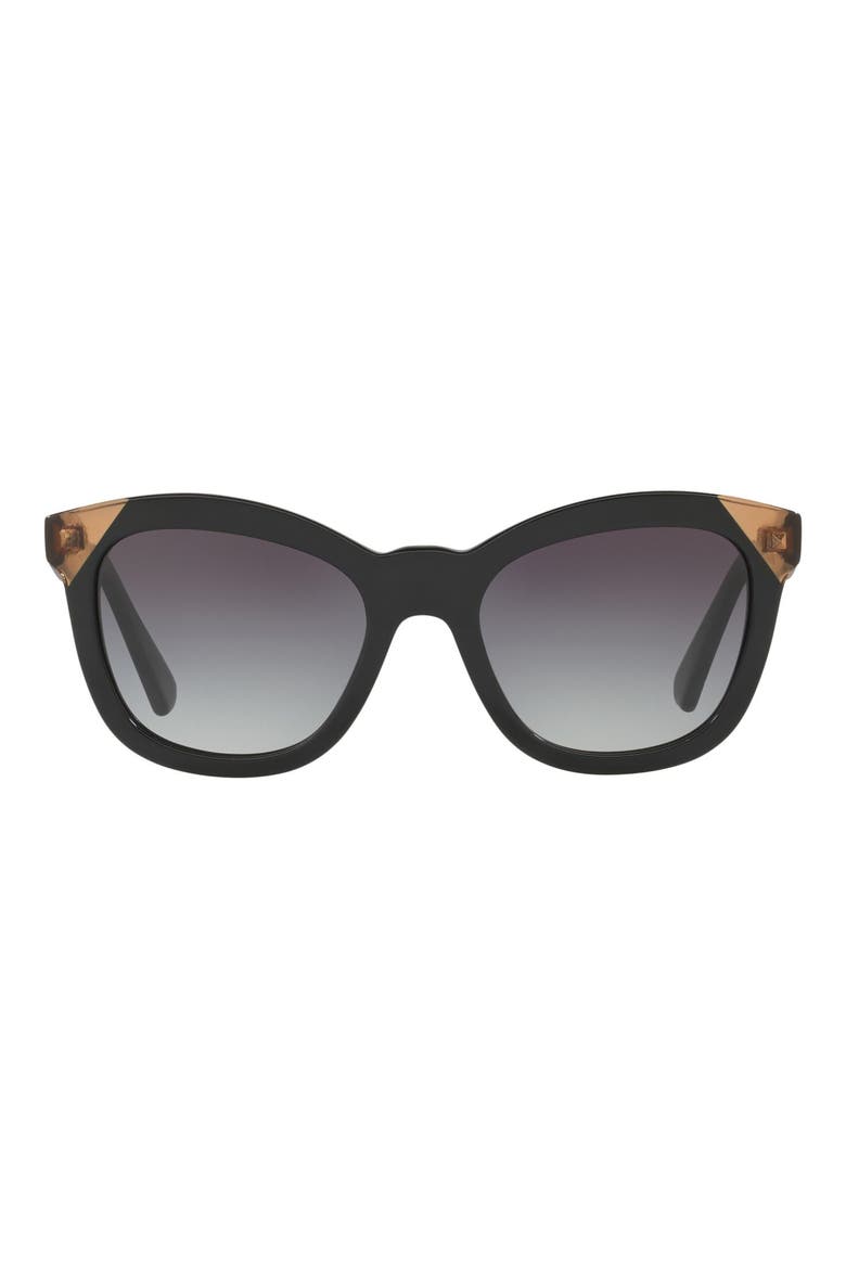 52mm Cat Eye Sunglasses, Main, color, BLACK BEIGE / SMOKE