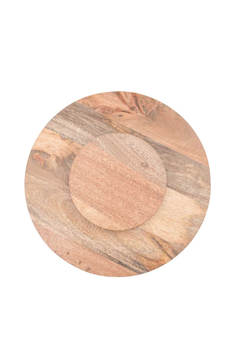 Tove White Enamel Lazy Susan, Alternate, color, Brown