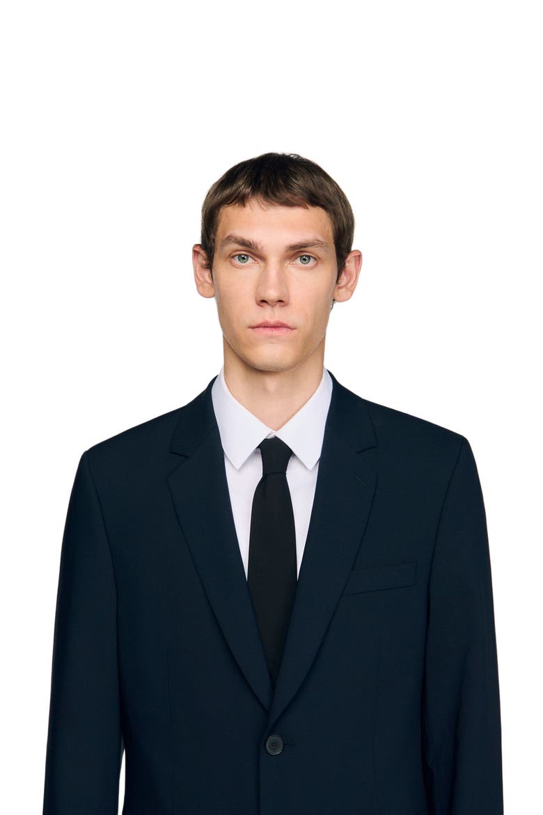 Wool suit jacket, Alternate, color, Navy blue