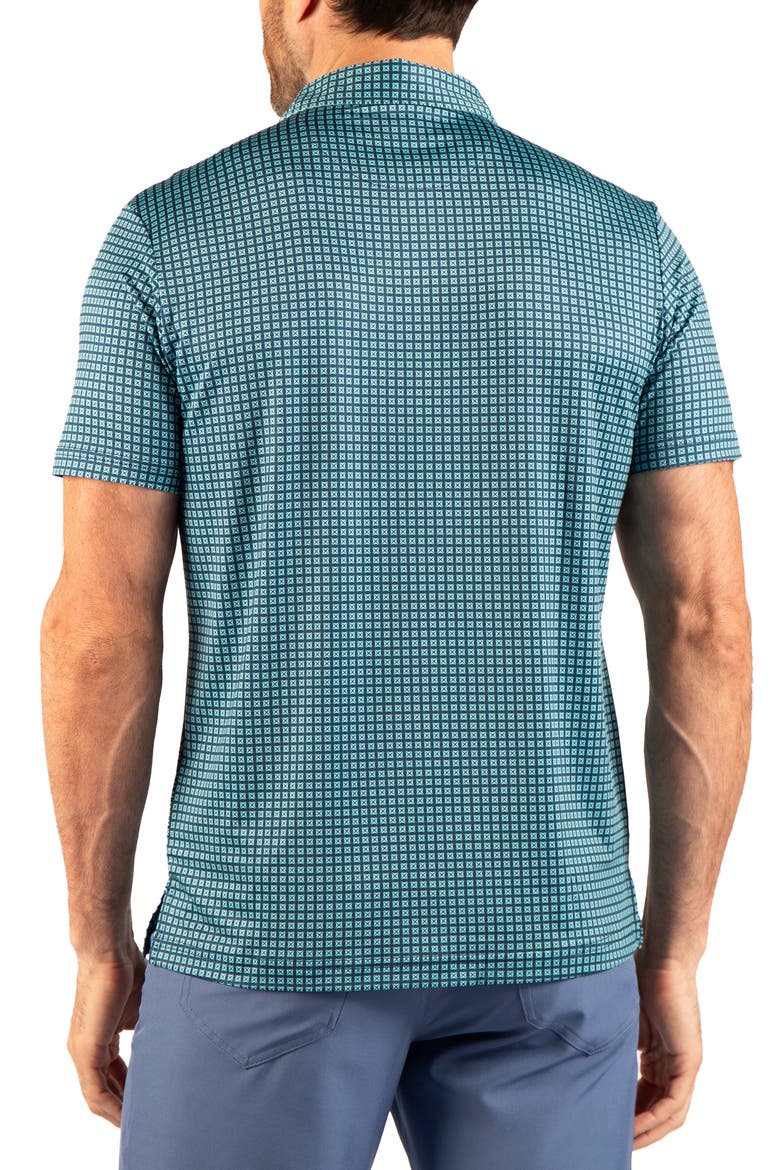 Square Geo Printed Performance Polo, Alternate, color, SEAFOAM