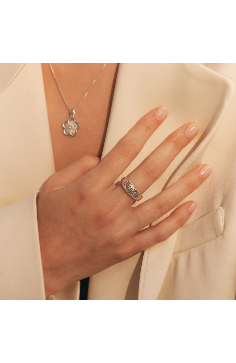 LOUPN Ehwa Floral Dome Ring, Alternate, color, Silver