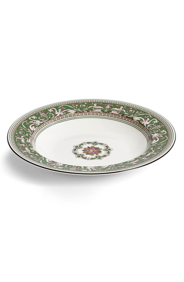 Wedgwood Florentine Bone China Soup Bowl, Alternate, color, Verde