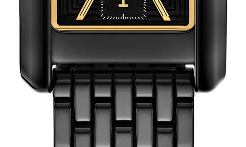 Shop Tory Burch The Eleanor Ceramic Bracelet Watch, 26mm X 38mm In Black