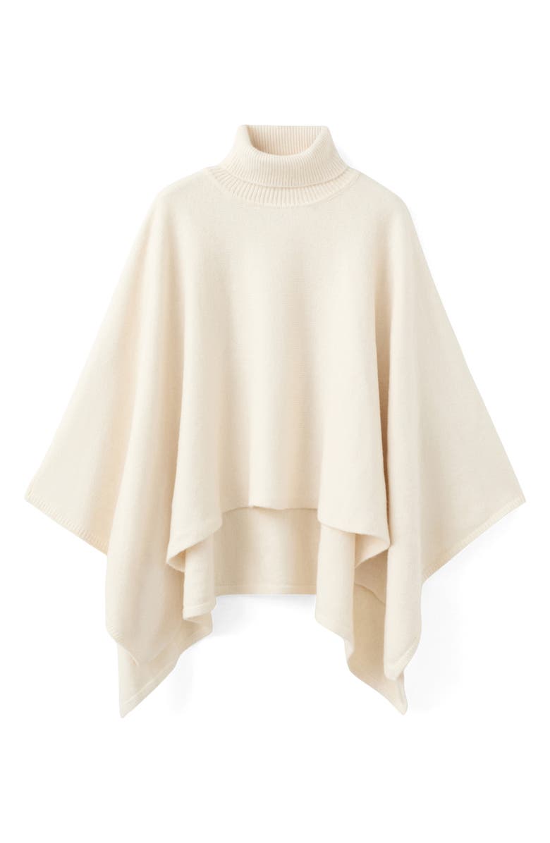 MANGO Turtleneck Cape, Alternate, color, Ecru