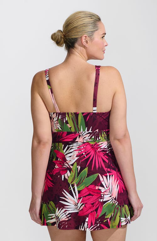 Lands' End Slender Suit Shine U-wire Swim Dress Swimsuit In Multi