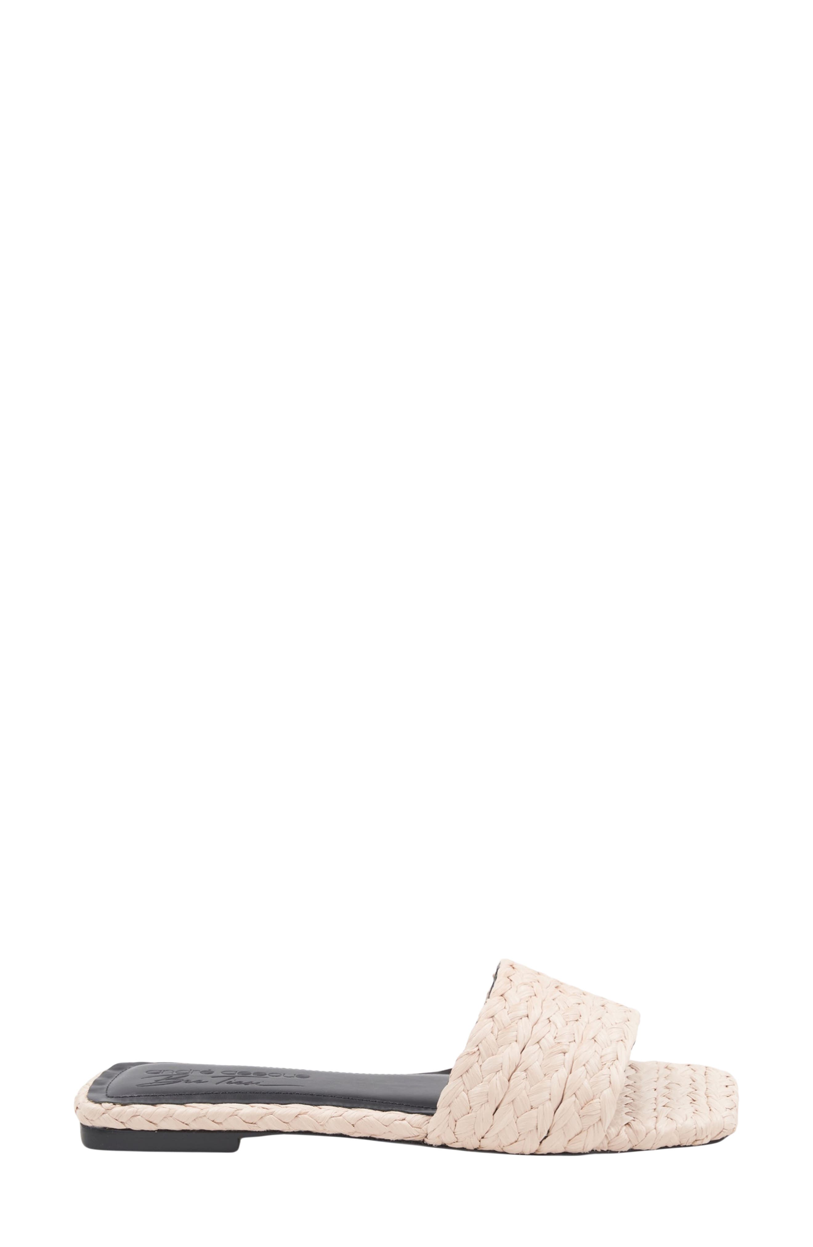 Alia Slide Sandal, Alternate, color, NATURAL RAFFIA