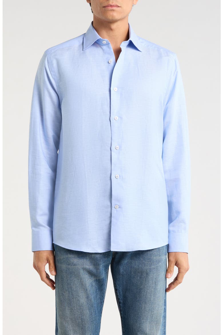 Herschel Linen & Tencel™ Blend Button-Up Shirt, Main, color, BLUE