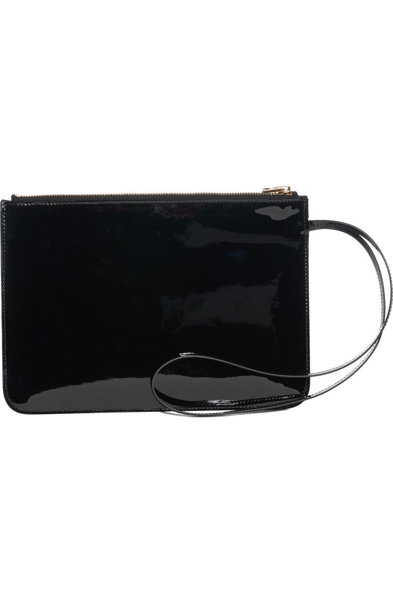 TOM FORD Zip Top Patent Leather Wristlet, Alternate, color, Black