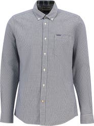 Barbour Huntly Mini Houndstooth Check Cotton Button-Down Shirt