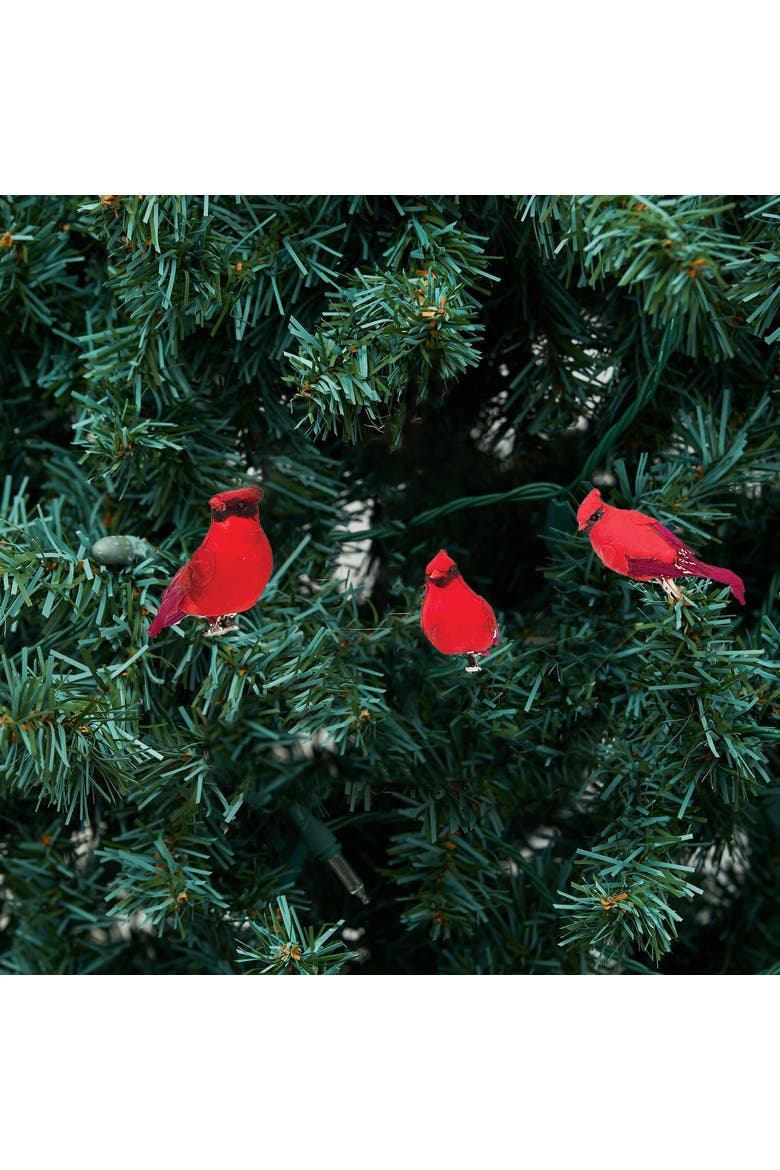 Cardinal  Christmas XMAS Ornament Set of 3, Alternate, color, Red