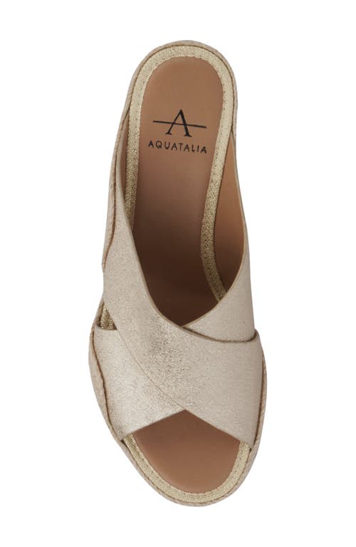 Aquatalia Marina Water Repellent Wedge Slide Sandal In Platino