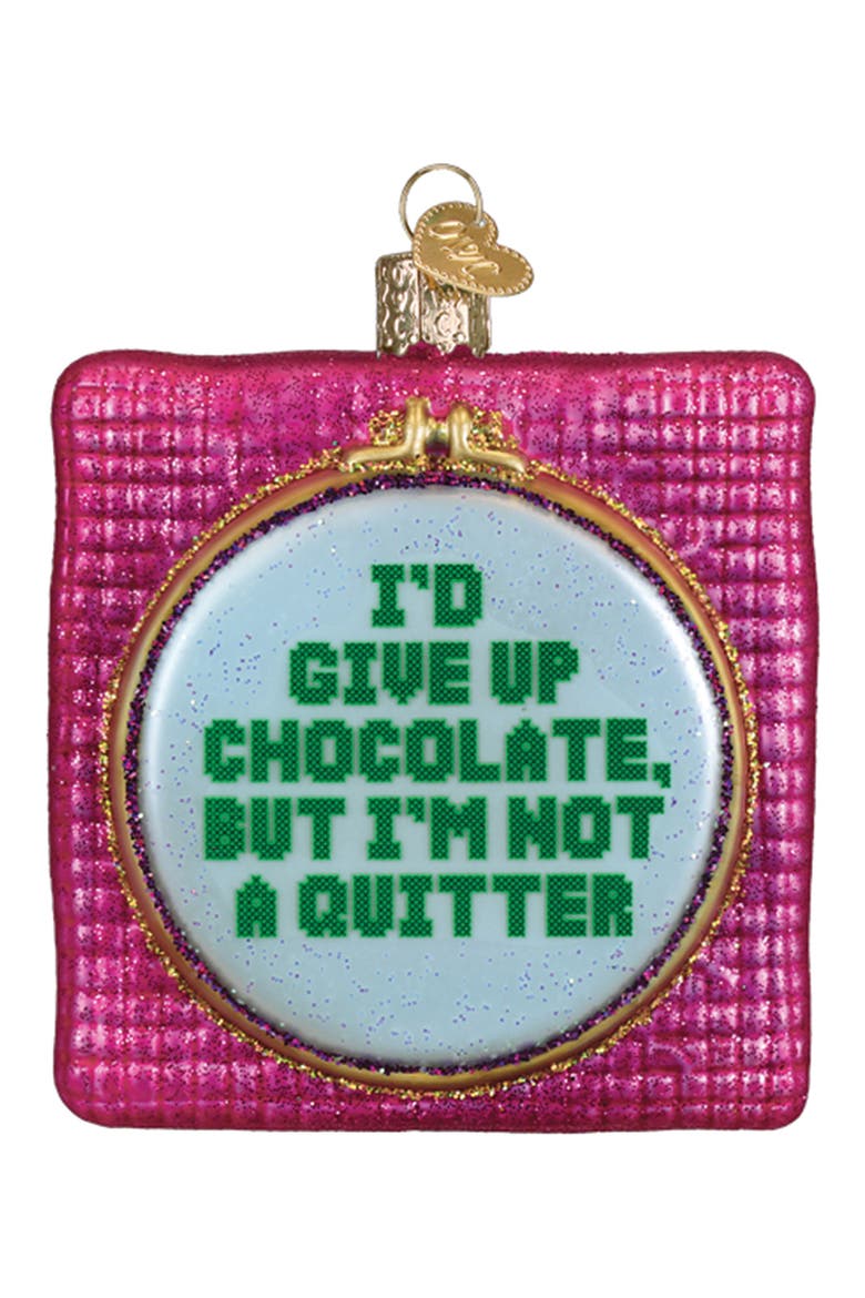 I'd Give Up Chocolate Ornament, Main, color, PINK