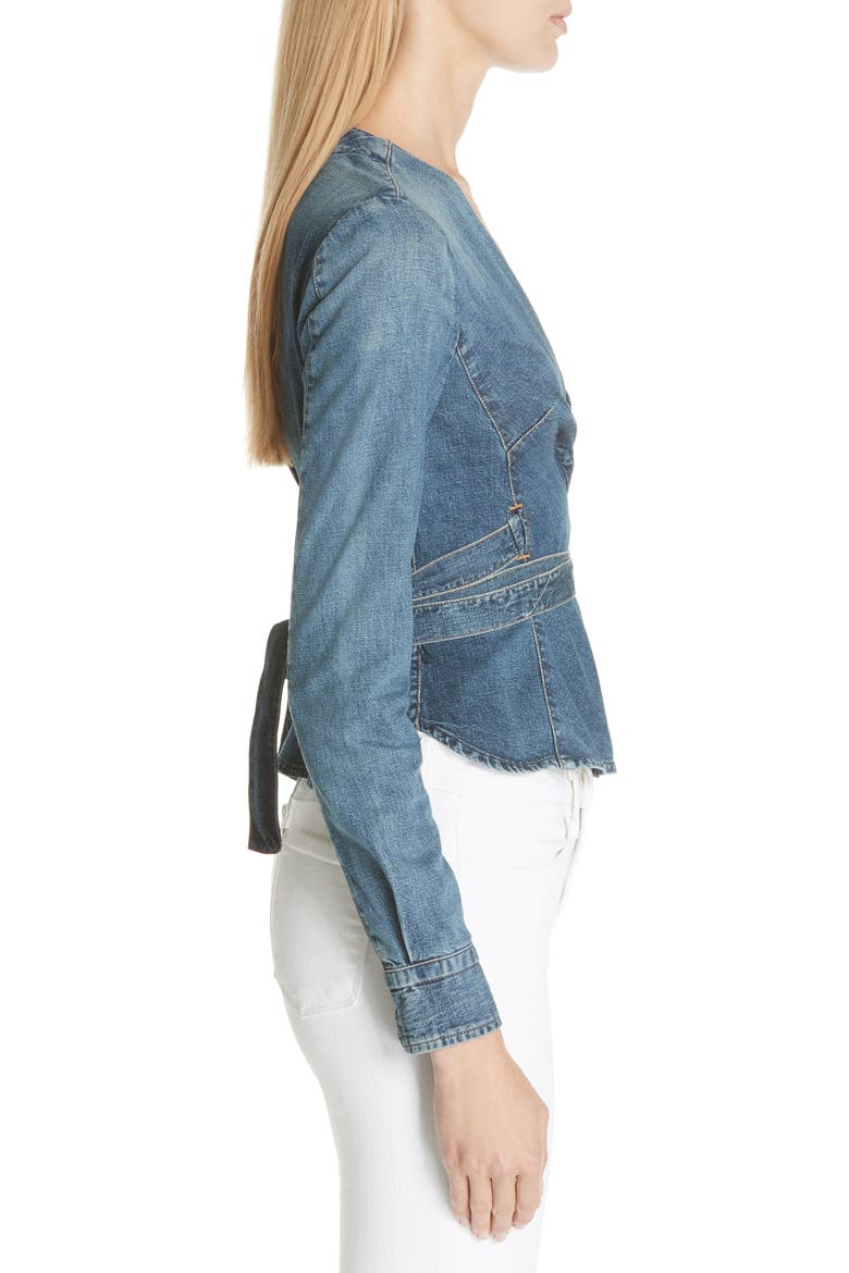 Biba Denim Wrap Top, Alternate, color, NORMANDIE
